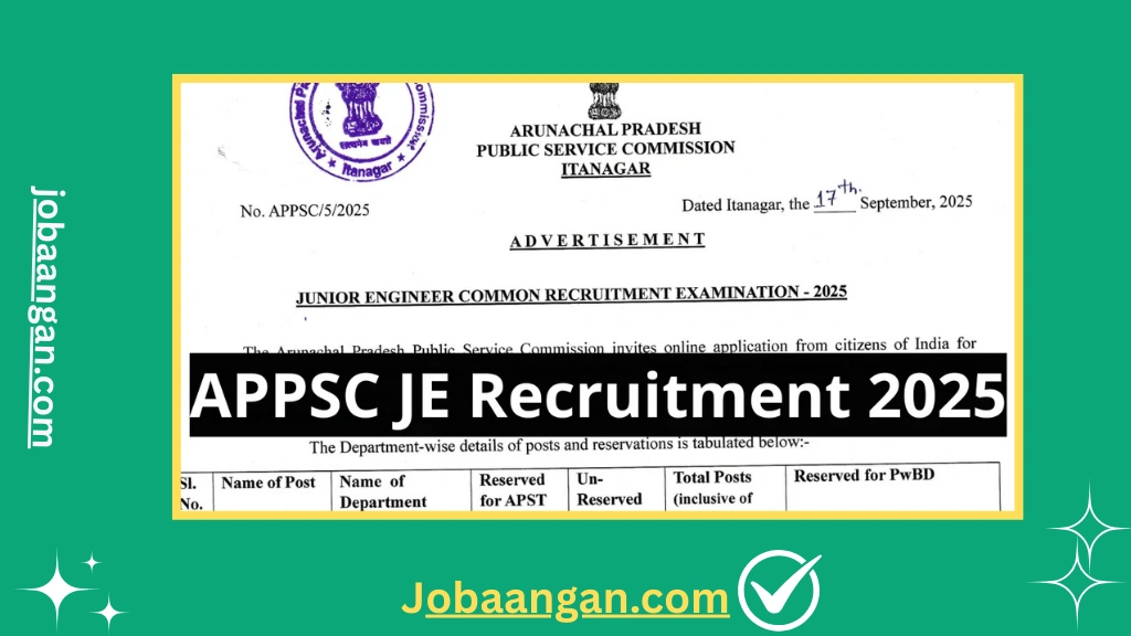 APPSC JE Recruitment 2025