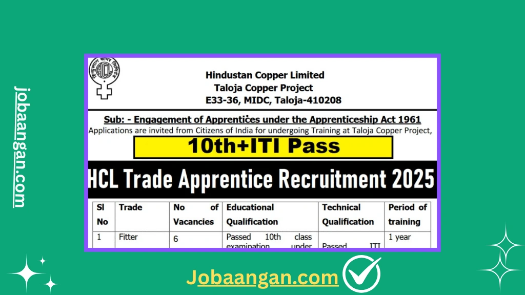 HCL Trade Apprentice Recruitment 2025