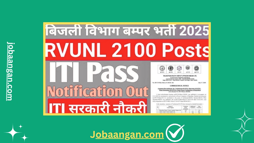 RRVUNL Technician III Recruitment 2025