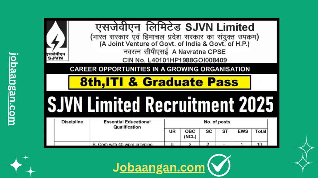 SJVN Limited Recruitment 2025